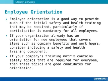 Slide 40: Employee Orientation