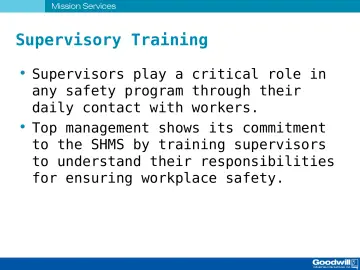 Slide 47: Supervisory Training