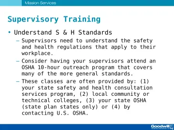 Slide 48: Supervisory Training