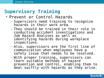 Slide 49: Supervisory Training