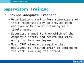 Slide 50: Supervisory Training