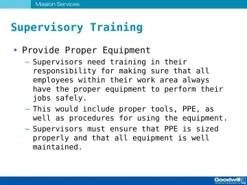 Slide 52: Supervisory Training