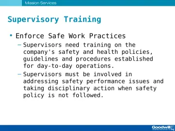 Slide 53: Supervisory Training