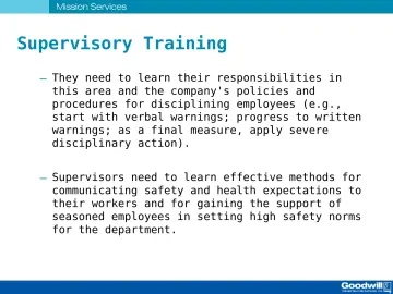 Slide 54: Supervisory Training
