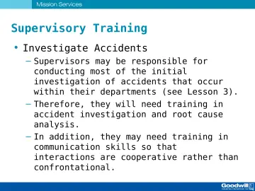Slide 56: Supervisory Training