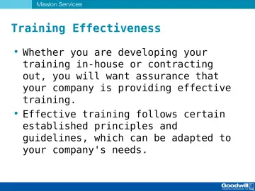 Slide 66: Training Effectiveness