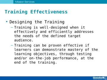 Slide 69: Training Effectiveness