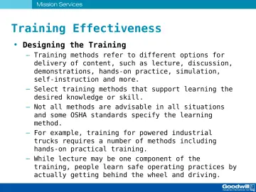 Slide 72: Training Effectiveness