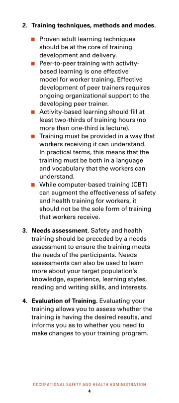 Page 10: 2. Training techniques, methods and modes.