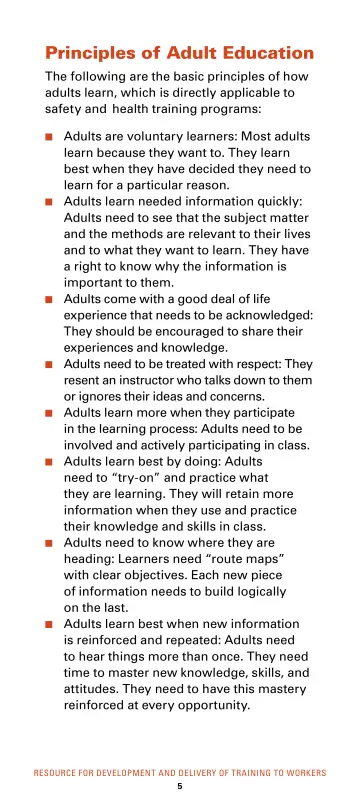 Page 11: Principles of Adult Education