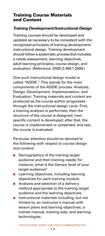 Page 20: Training Course Materials and Content Training Development/Instructional Design