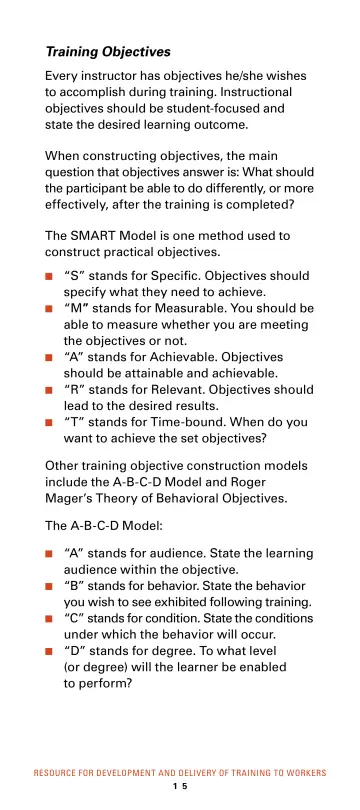 Page 21: Training Objectives