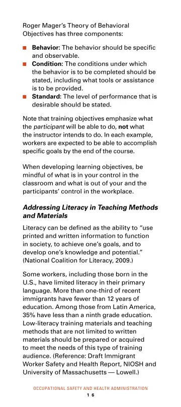 Page 22: Roger Mager’s Theory of Behavioral Objectives has three components: