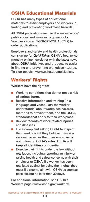 Page 45: OSHA Educational Materials