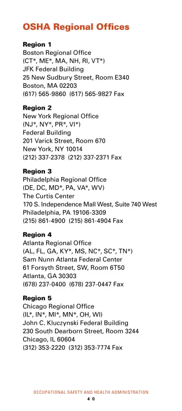 Page 46: OSHA Regional Offices