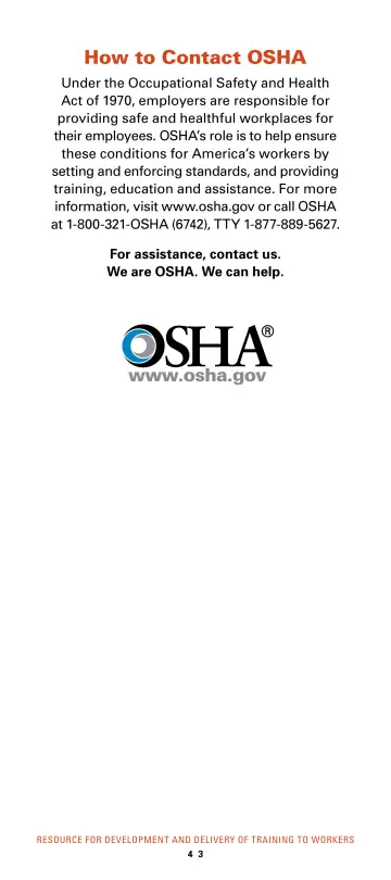 Page 49: How to Contact OSHA