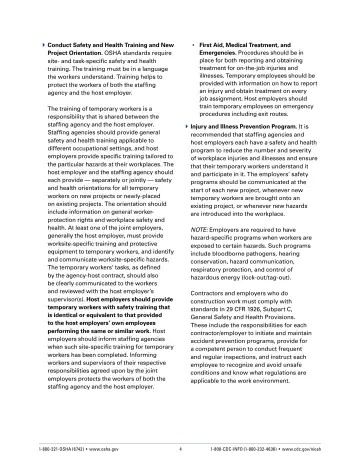 Page 4: } } Conduct Safety and Health Training and New Project Orientation. …