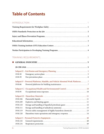 Page 4: Table of Contents