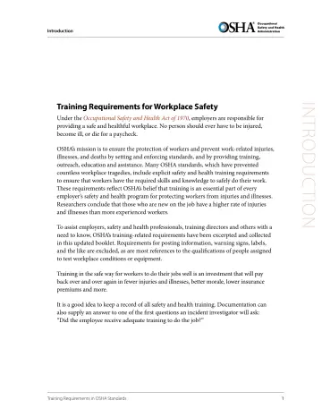 Page 13: Training Requirements for Workplace Safety
