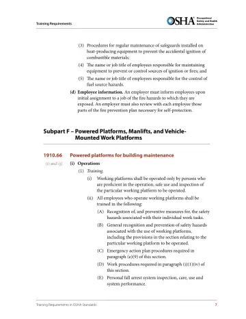 Page 19: Subpart F – Powered Platforms, Manlifts, and Vehicle- Mounted Work Platforms