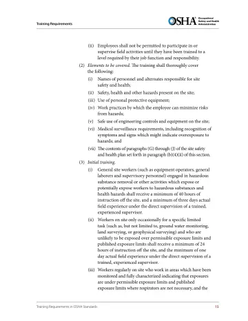 Page 27: (ii) Employees shall not be permitted to participate in or supervise field activities…