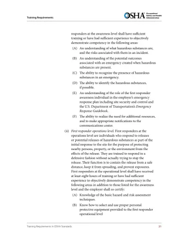 Page 33: responders at the awareness level shall have sufficient training or have had sufficient…
