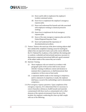 Page 36: (A) Know and be able to implement the employer’s incident command system.