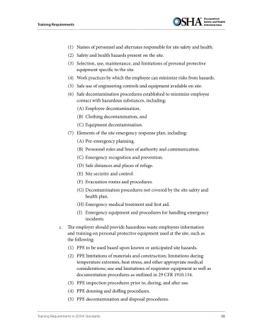 Page 51: (1) Names of personnel and alternates responsible for site safety and health.