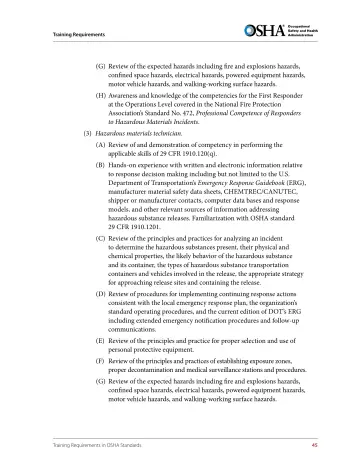 Page 57: (G) Review of the expected hazards including fire and explosions hazards, confined space…