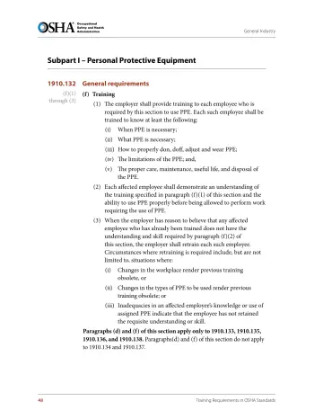 Page 60: Subpart I – Personal Protective Equipment