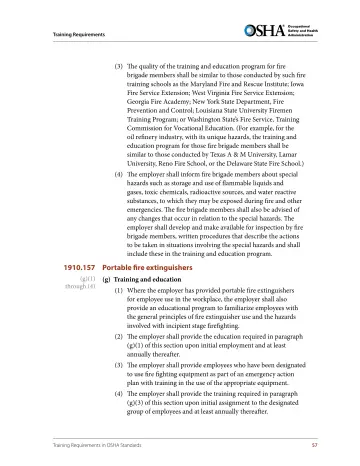 Page 69: (3) The quality of the training and education program for fire brigade members shall be…