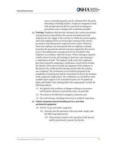 Page 83: rinse or neutralizing packs may be substituted for the quick drenching or flushing…