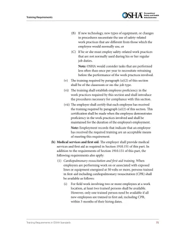 Page 87: (B) If new technology, new types of equipment, or changes in procedures necessitate the…