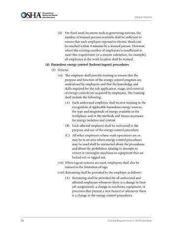 Page 88: (ii) For fixed work locations such as generating stations, the number of trained persons…