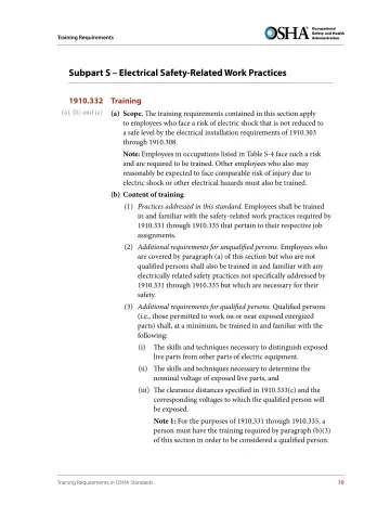 Page 91: Subpart S – Electrical Safety-Related Work Practices