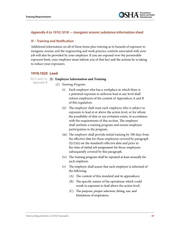Page 99: Appendix A to 1910.1018 — Inorganic arsenic substance information sheet