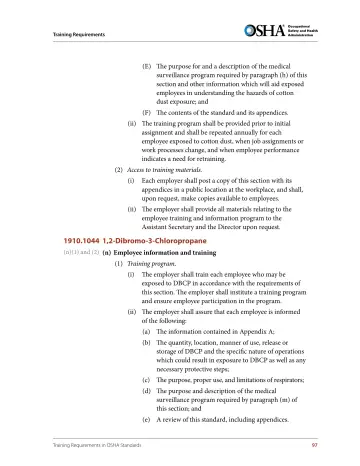 Page 109: (E) The purpose for and a description of the medical surveillance program required by…