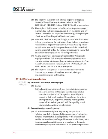 Page 116: (4) The employer shall train each affected employee as required under the Hazard…