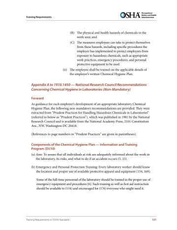 Page 119: (B) The physical and health hazards of chemicals in the work area; and