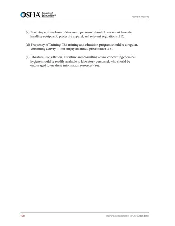 Page 120: (c) Receiving and stockroom/storeroom personnel should know about hazards, handling…