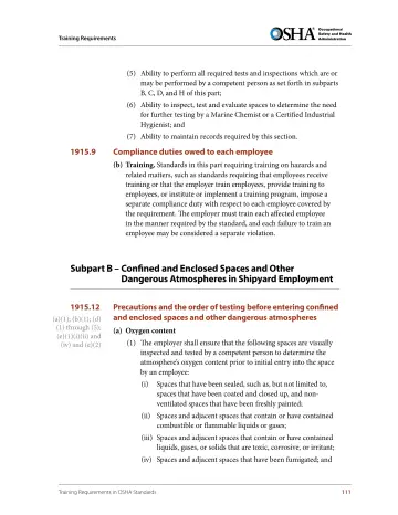 Page 123: (5) Ability to perform all required tests and inspections which are or may be performed by…
