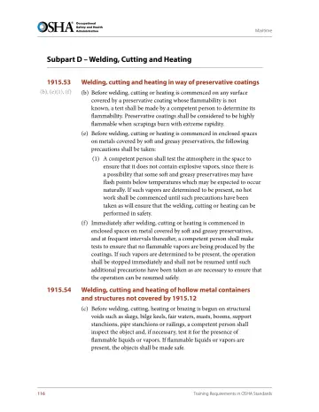 Page 128: Subpart D – Welding, Cutting and Heating
