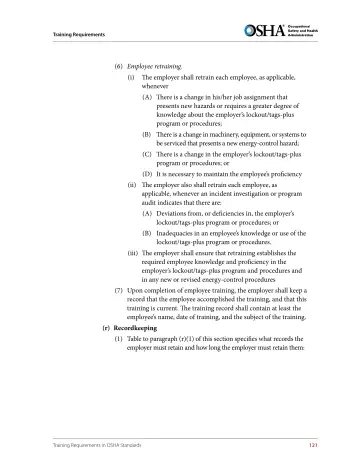 Page 133: (6) Employee retraining.