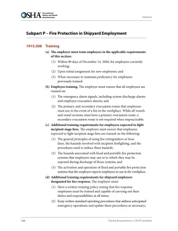 Page 138: Subpart P – Fire Protection in Shipyard Employment