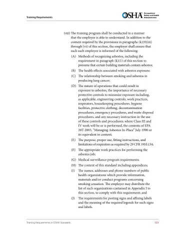 Page 143: (viii) The training program shall be conducted in a manner that the employee is able to…