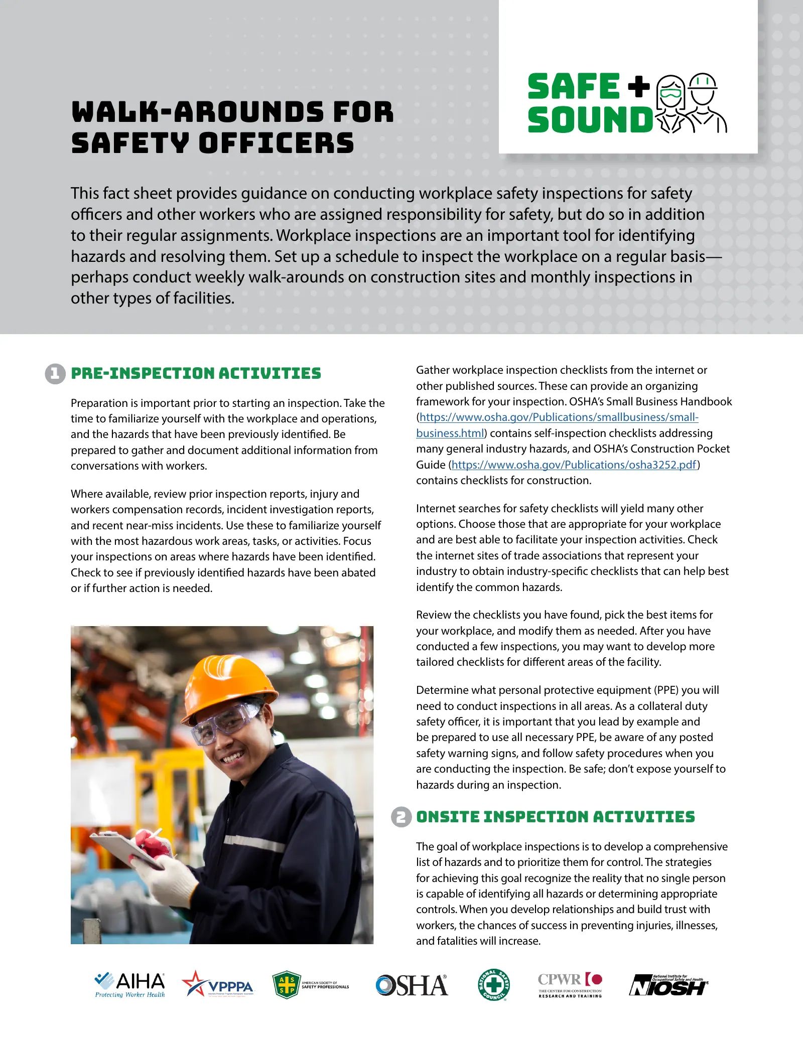 Walk-Arounds for Safety Officers, page 1: WALK-AROUNDS FOR SAFETY OFFICERS
