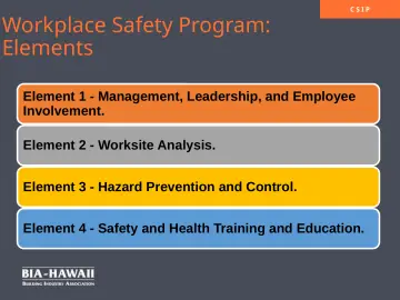 Slide 3: Workplace Safety Program: Elements