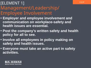 Slide 4: Management/Leadership/ Employee Involvement