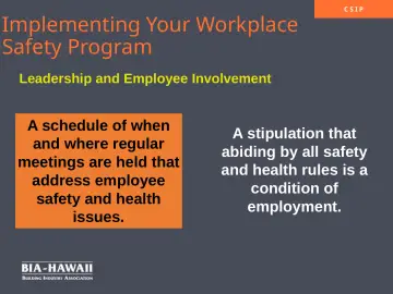 Slide 24: Implementing Your Workplace Safety Program