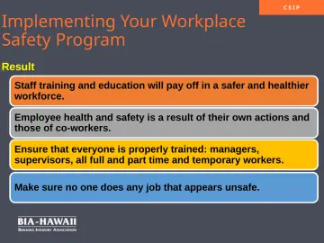 Slide 25: Implementing Your Workplace Safety Program